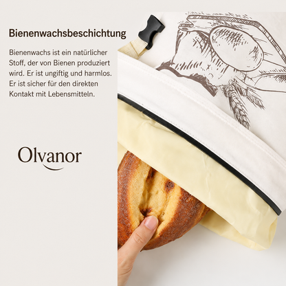 Bio-Bienenwachs-Brotbeutel – 100 % Baumwolle