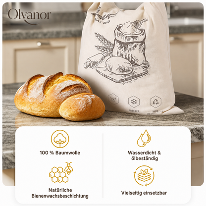 Bio-Bienenwachs-Brotbeutel – 100 % Baumwolle