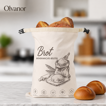 Bio-Bienenwachs-Brotbeutel – 100 % Baumwolle